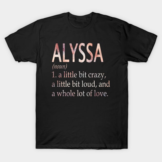 Alyssa Girl Name Definition T-Shirt by ThanhNga